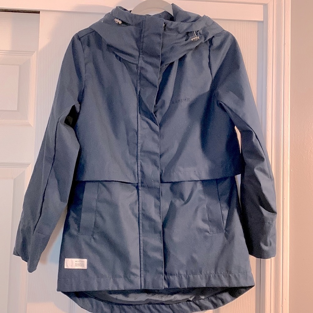 Brand new Mazine navy light jacket with hood!
